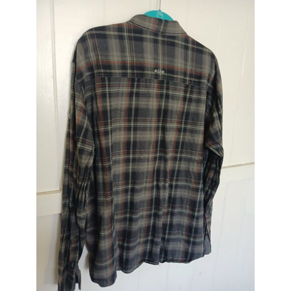 Kuhl Fugitive Shirt Men's 2XL Flannel Gray Red Plaid Button Up Long Sleeve 7202 - Picture 7 of 13